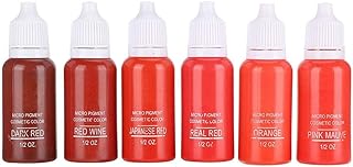 6pcs Semi-Permanent Makeup Tattoo Ink,Plant Extract Tattoo Ink for Eyebrow and Lip Tattoo Manchine Kit 90ML (LIP SET)