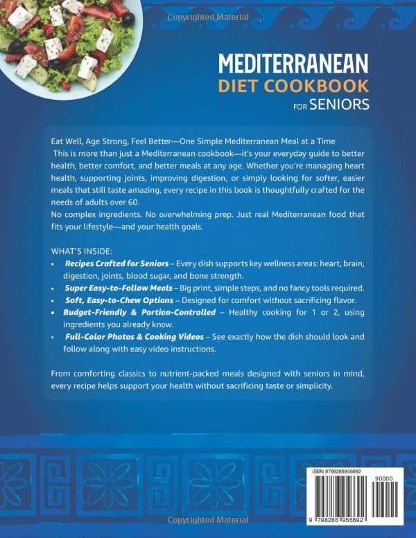 Mediterranean Diet Cookbook for Seniors: Super Easy Recipes with Budget-Friendly Ingredients & Cooking Videos —Crafted for Heart, Digestion, Joints, Longevity, and Senior Wellness Over 60 - Image 2