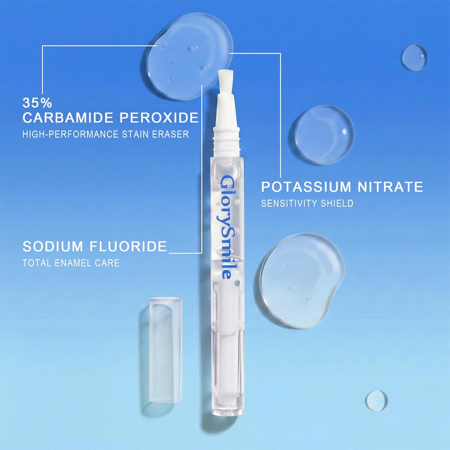 Teeth Whitening Pen 4-Pack, 35% Carbamide Peroxide Whitening Gel Pens for Sensitive Teeth, Instant Whitening Essence for Stained Teeth, Removes Coffee, Wine & Smoking Stains