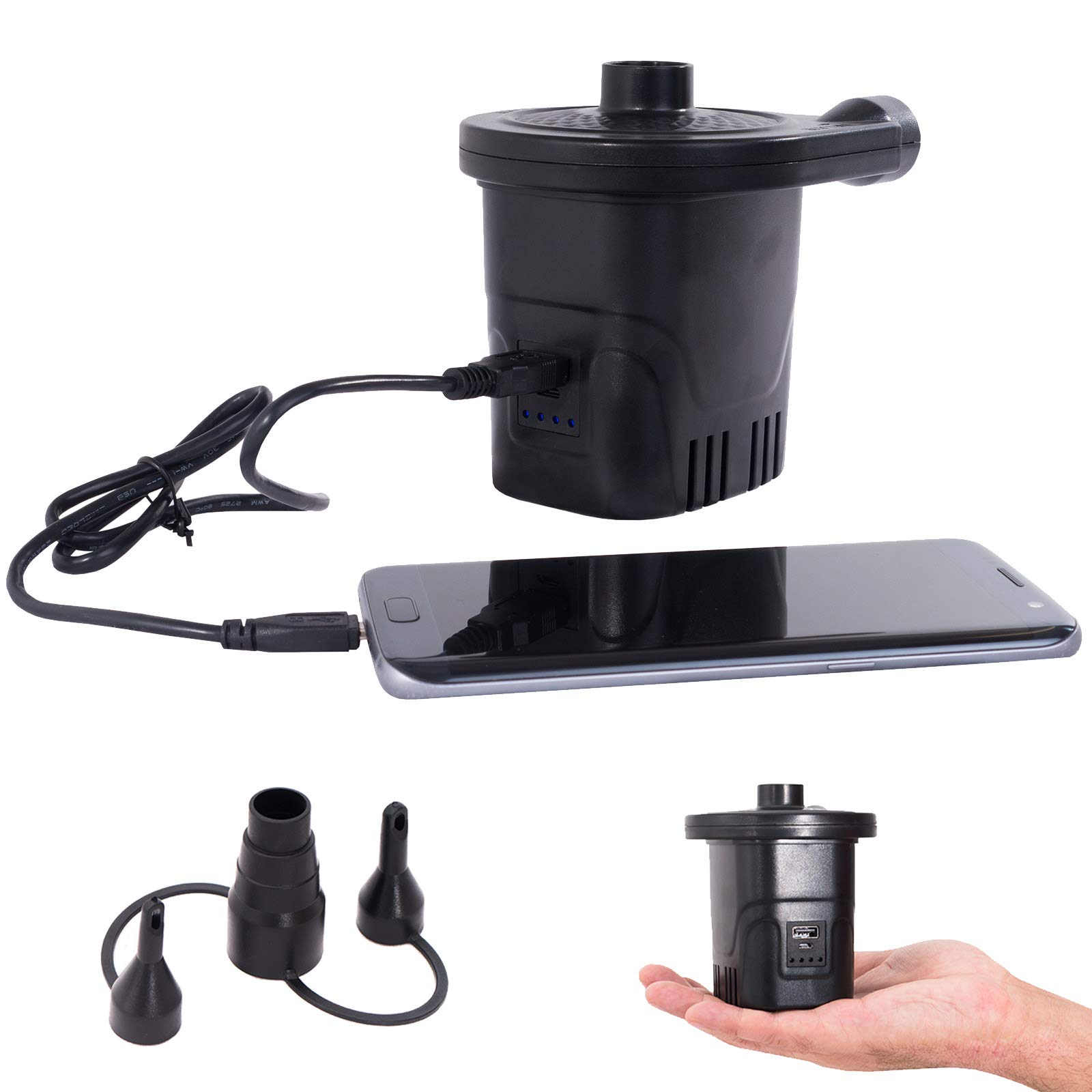 Bo-Camp - Elektrische Pumpe - Wiederaufladbar - USB - 4000 mAh - 250ltr/min