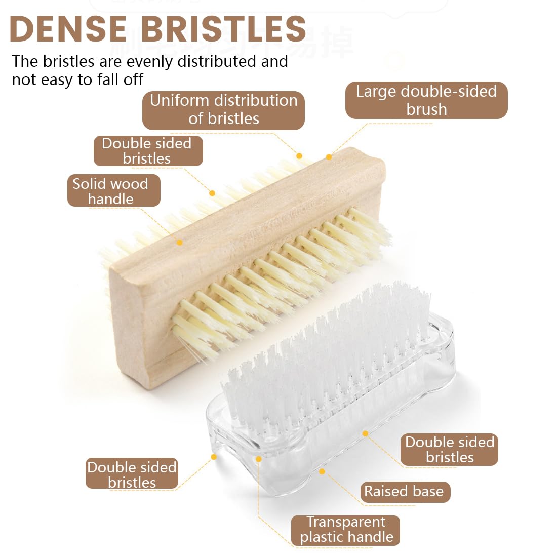 2 PCS Spazzolino Unghie Mani, Spazzola Per Unghie, Spazzolino per unghie mani, Spazzole per la Pulizia plastica, Universale, Per Pulizia di mani Delle Unghie