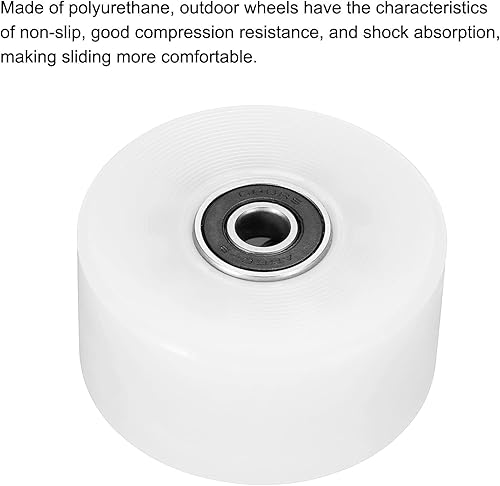 Miniatura 4 de PATIKIL Ruedas de patín de 1.260 x 2.283in con rodamientos, paquete de 4 patines de repuesto 82A para patineta de doble fila para interiores o