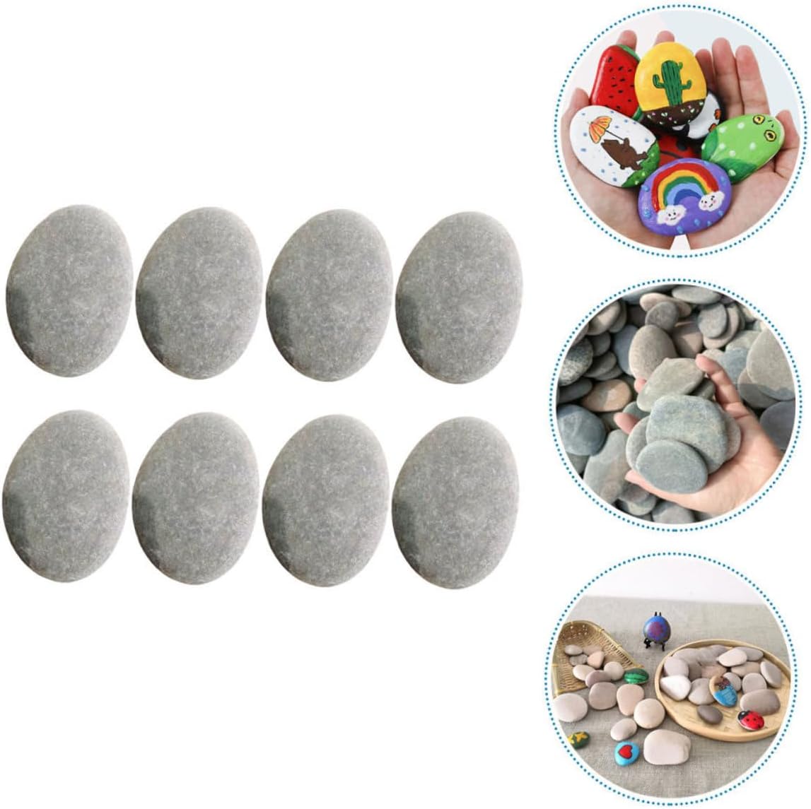 8pcs DIY Painting Rocks Natural Stone Pebbles for Crafting and Outdoor Decoration for Boys and Girls Art Projects Random Shapes Enhance Creativity and Imagination