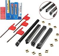 Vista 3 de Herramienta de torneado de torno indexable 1/2 "0.472 in, 4 piezas de herramientas de torno de metal titular S12M-SCLCR09, SCMCN1212H09