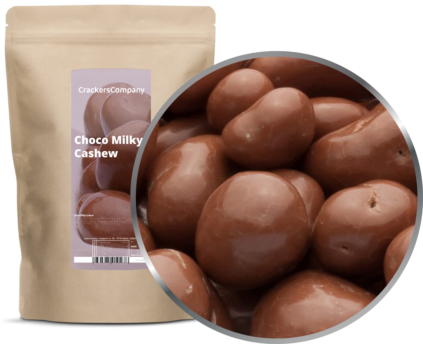 1 x 700g Cashewkerne in zartschmelzener Vollmilchschokolade knackige Cashewkerne vegetarisch glutenfrei