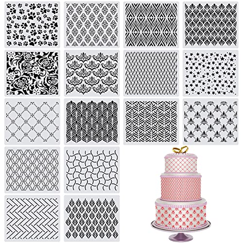 16-Piece Cake Decoration Stencils