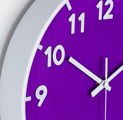 Miniatura 3 de Reloj de pared moderno con número 3D de 12 pulgadas esfera redonda y colorida brillante sin tictac reloj de pared silencioso de cuarzo a pilas fácil