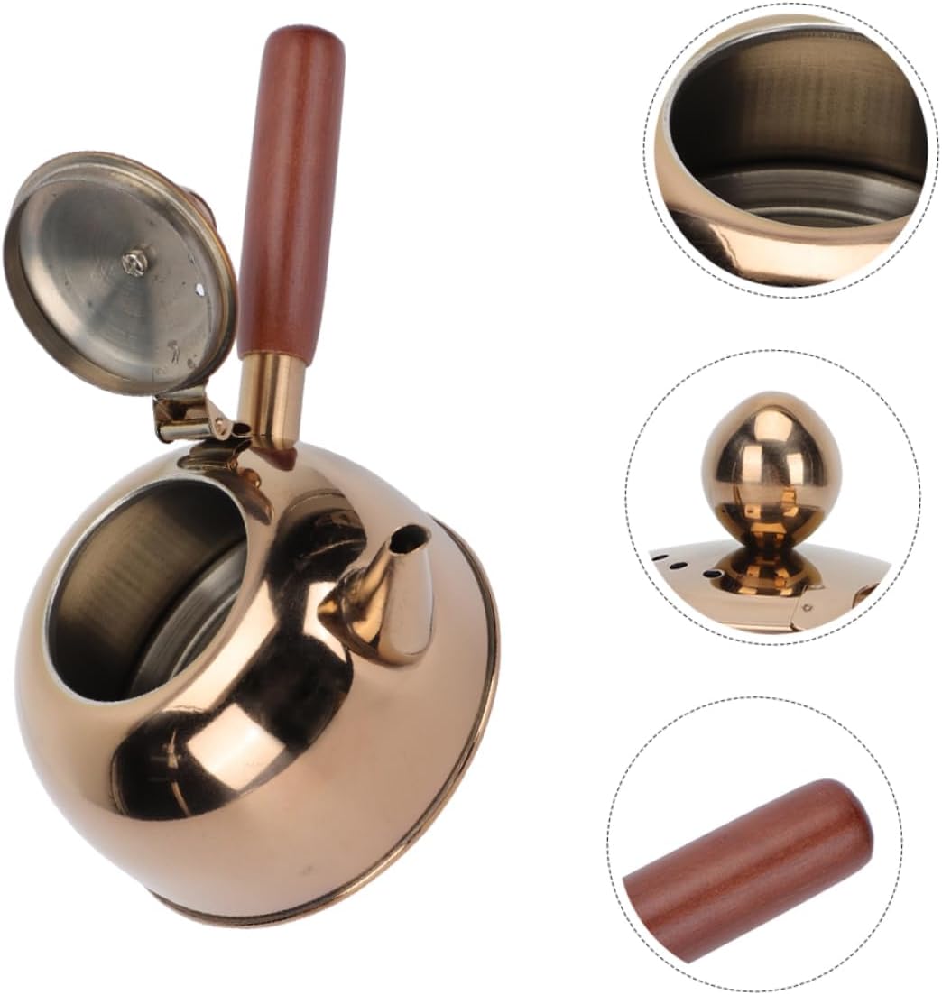 Stainless Steel Tea Kettle with Side Handle Stovetop Design for Loose Leaf and Tea Bags Wear-resistant Kitchen Water Kettle Comfortable Anti-scalding Grip for Home Brewing