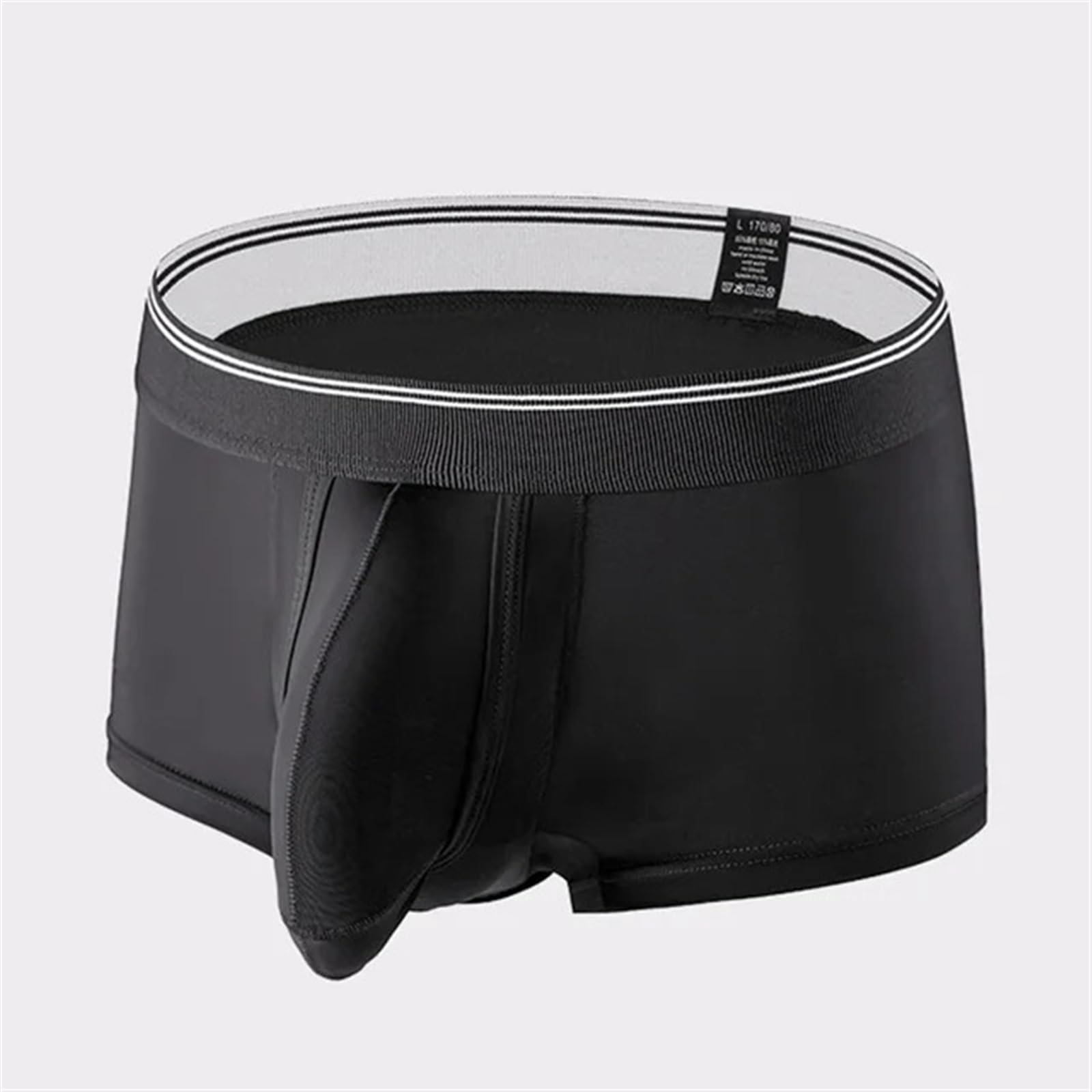 Męska oddychająca bawełniana bielizna 4 sztuk/partia męskie seksowne Ice Slik bielizna U wypukła etui bokserki stałe kalesony majtki oddychające Calzoncillo(Nero,XXL)
