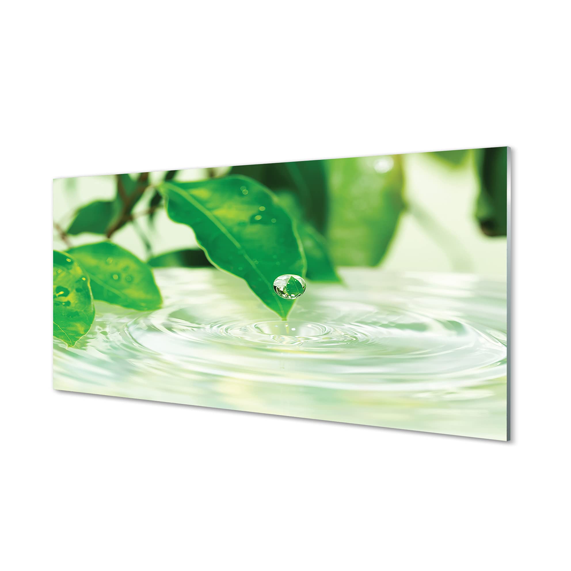 Dosseret en verre trempé sécurité 100x50cm et crédit adhésive murale motif gouttes d'eau