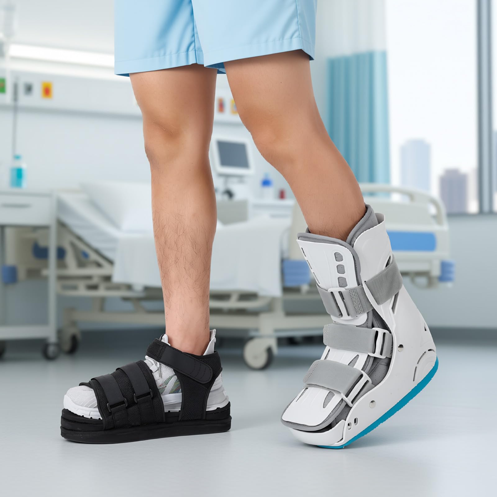 Höhenverstellbare Schuherhöhung bei Beinlängendifferenz, Größe S | Orthopädische Ausgleichssohle für Walker und Gipsstiefel, passend links sowie rechts, entlastet Hüfte durch Halt
