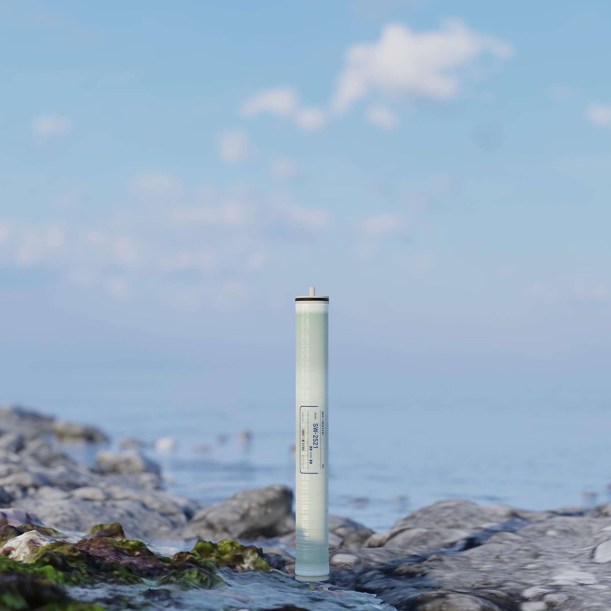 Max Water Membrana de ósmosis inversa buena para el rechazo alto de sal - agua de mar y agua salobre - Industrial, farmacéutica, caldera, agrícola, toda la casa (SW 2521)