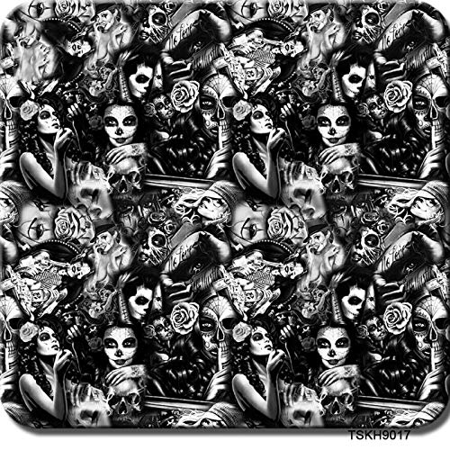 Hydrographic Film, Hydro Dip Film-Skull pattern-Water Transfer Printing FilmHydro Dipping – 0.5 Meter Multi-color Optional hydro dip by dipping hydrographic film (Color : TSKH9017)