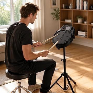 Portable Electronic Drum Pad, Silent Electric Drum Set, Drum Kit, Adult Electric Drums with Stand, Standard Package + Bag