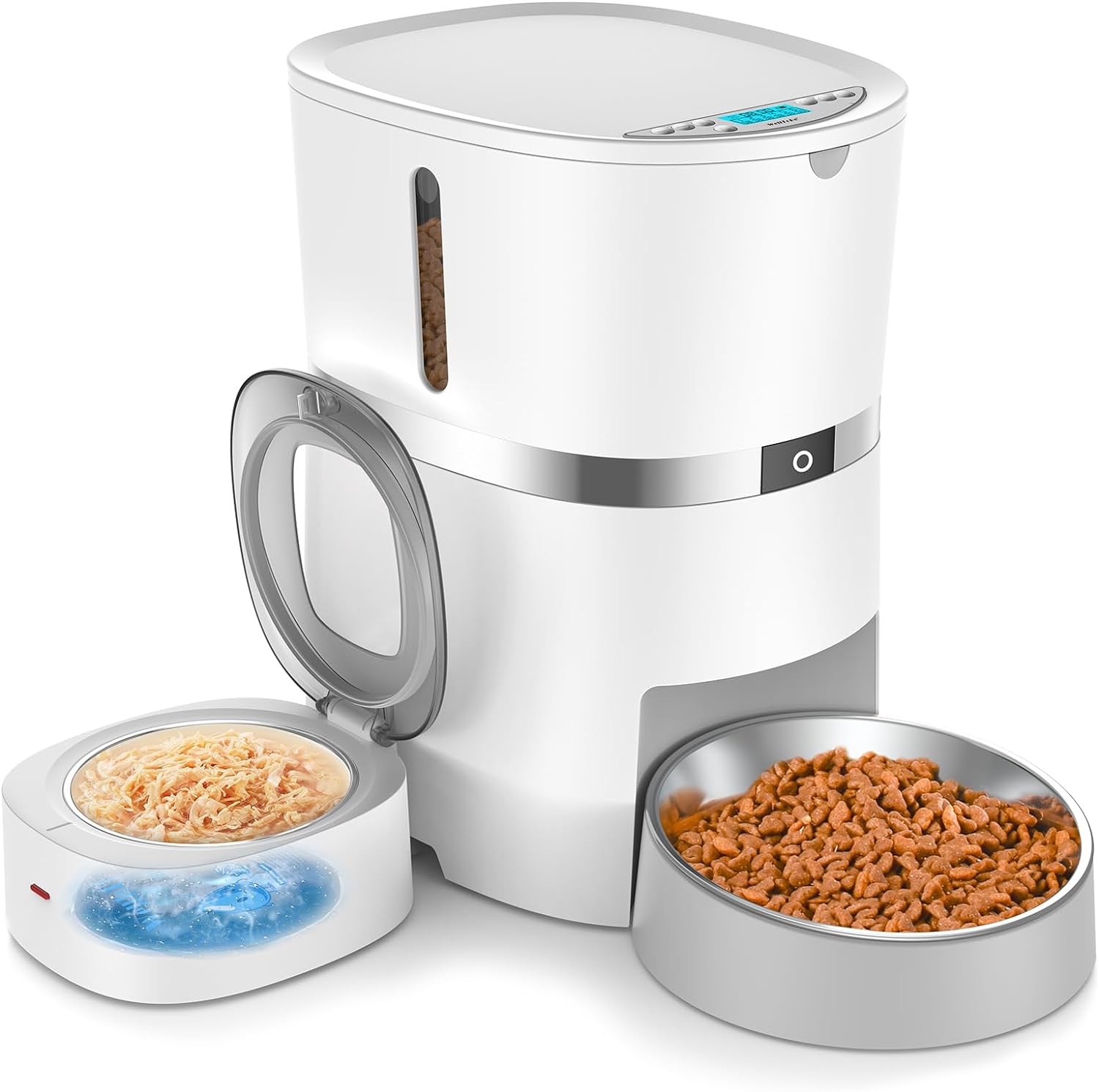 Automatic Cat Feeder, WellToBe Timed Pet Feeder Dry Food Dispenser for