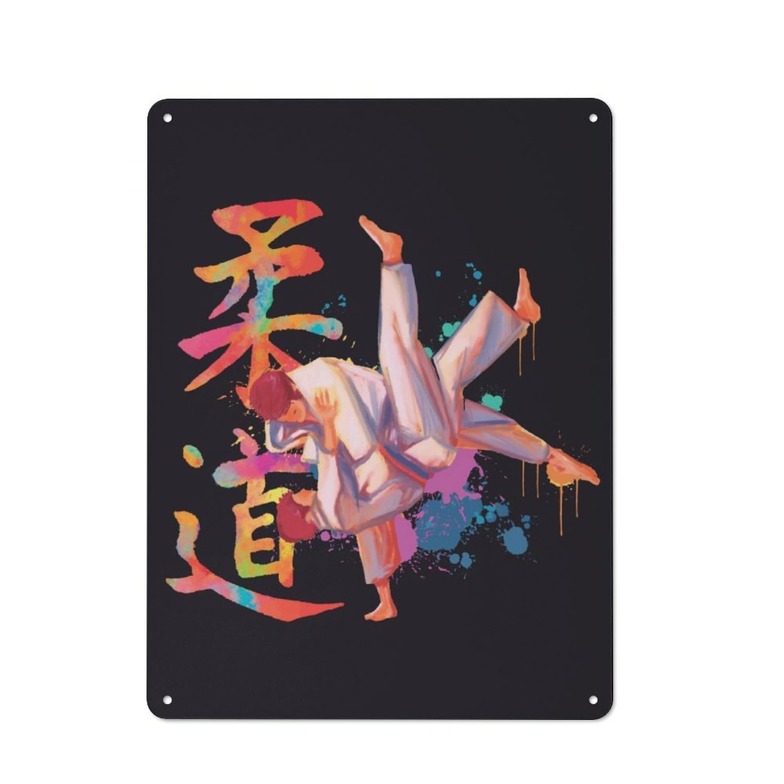 Shop Front Style Judo Watercolor Cafe Metal Sign 40x30cm, Bistro Wall Plaque for Tea Room, Shop Wall Or Breakfast Area
