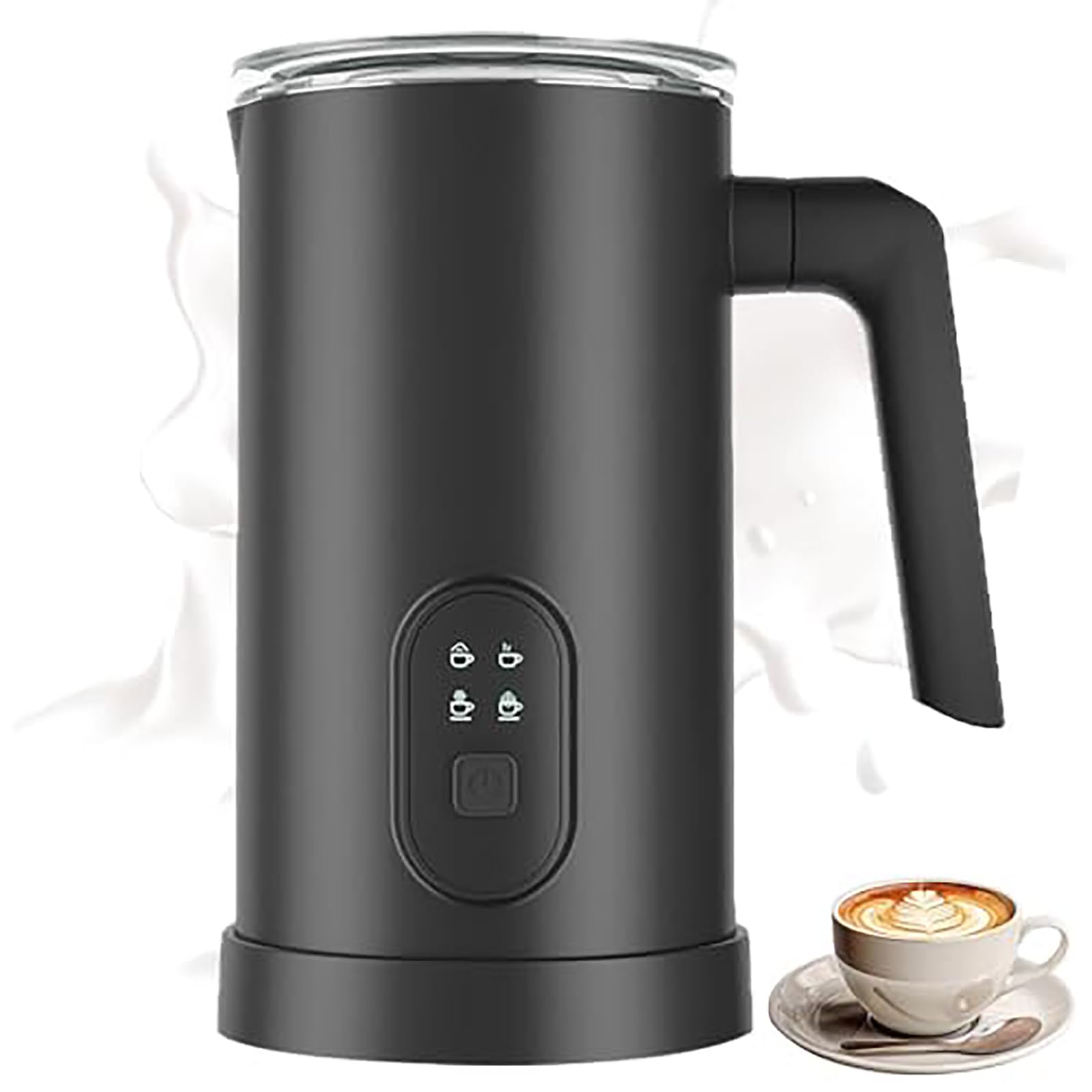 Elektryczny spieniacz i podgrzewacz do mleka, automatyczne urządzenie do robienia gorącej i zimnej pianki o pojemności 350 ml ze stałą temperaturą do latte, gorącej czekolady i nie tylko