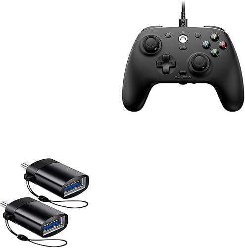 Miniatura 1 de BoxWave Cable compatible con GameSir G7 - USB-C a A PortChanger (paquete de 2), USB tipo C OTG USB portátil - Negro pizarra
