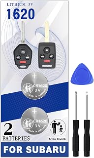 CR1620 Key fob Battery Replacement for Subaru (2010-2020) Crosstrek Forester Ascent Impreza Legacy Outback WRX (3 or 4 Button) Head Key Fobs