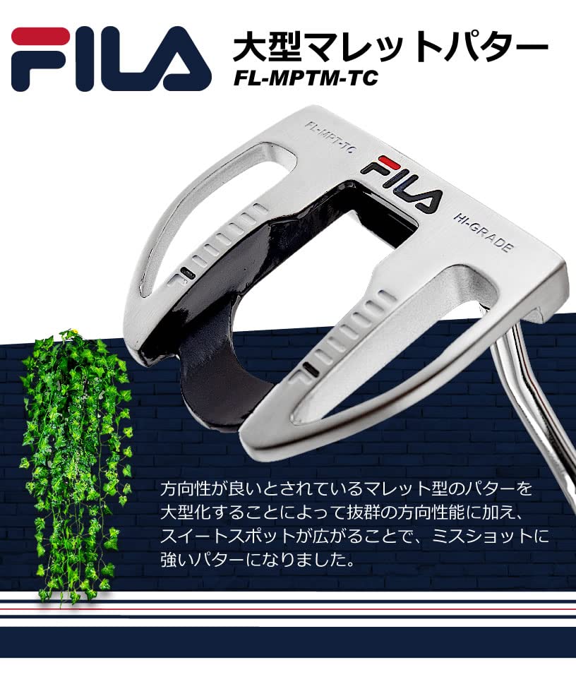 Amazon.co.jp: FILA GOLF メンズ 大型マレットパター FL-MPTM-TC
