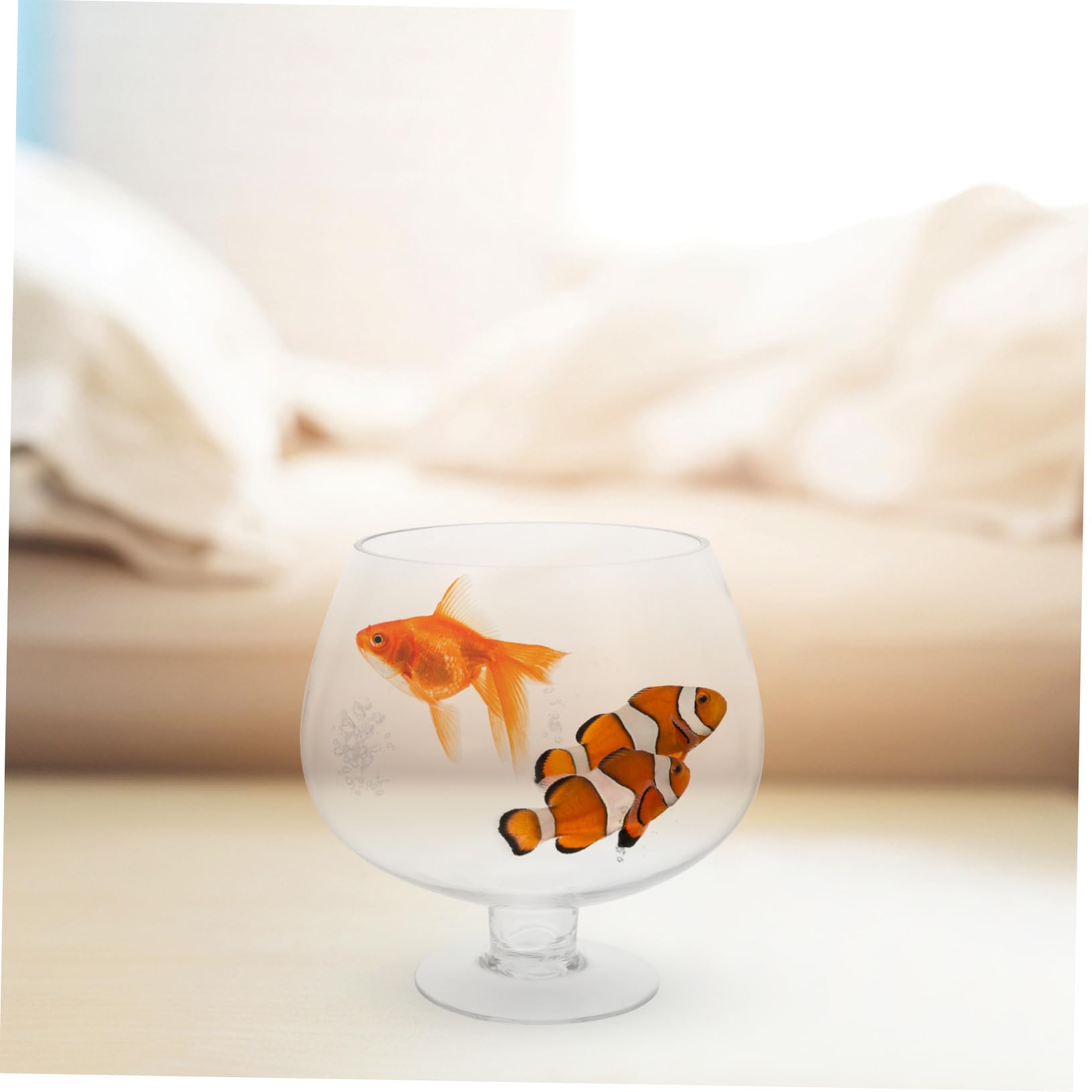 Kisangel Pecera De Transparente para Bettas Escritorio Decoración De Oficina Acuario De Pecera Decorativa para Peces Dorados