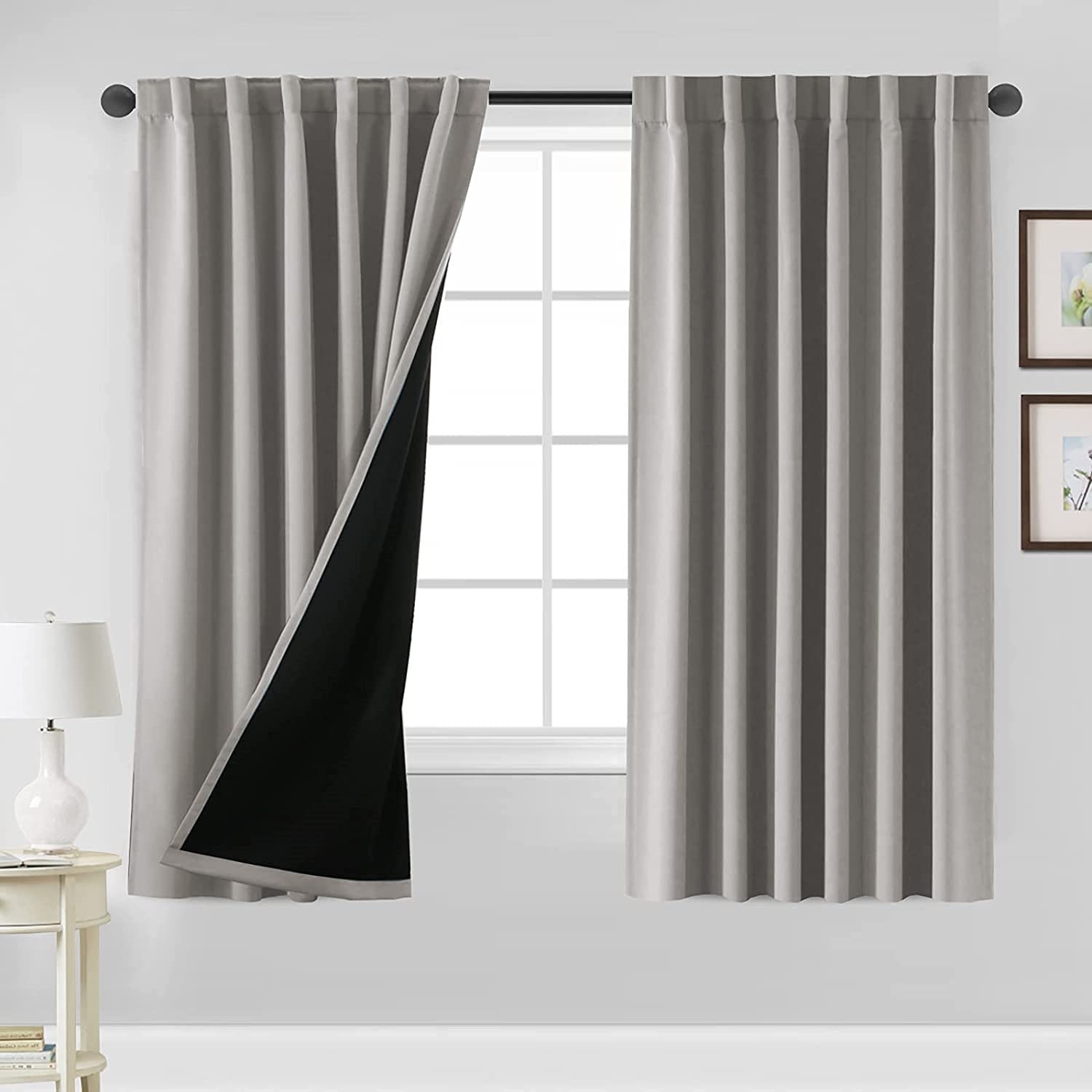 Tende Oscuranti 100% Con Stampa A Pois Metallizzati – 2 Pezzi, 132x213 Cm, Isolanti Termici, A Risparmio Energetico, Per Camera Da Letto O Soggiorno