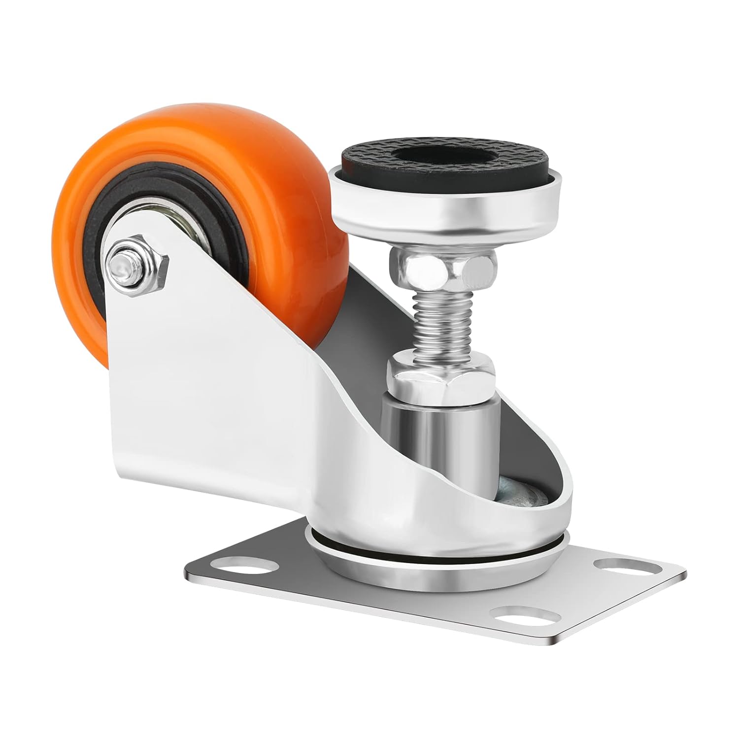 Ruedas Giratorias Con Nivelación Ajustable - Capacidad 500 Kg (4 Unidades), Placa De 5 Mm, Para Mesas De Trabajo, Bancos, Maquinaria