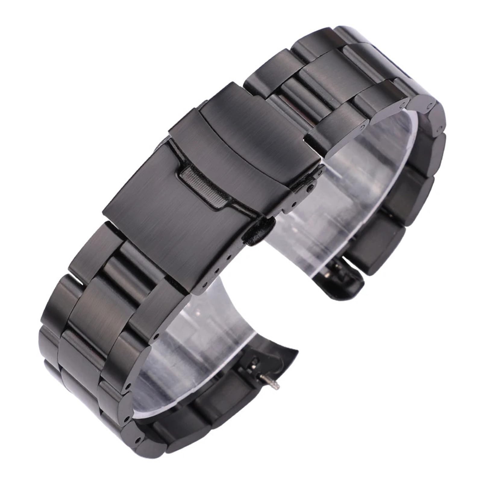 Genérico NASUNJIA Correa De Reloj Acero Inoxidable For Hombre, 20 Mm, 22, Con Extremo Curvo Cepillado, Accesorios For Relojes