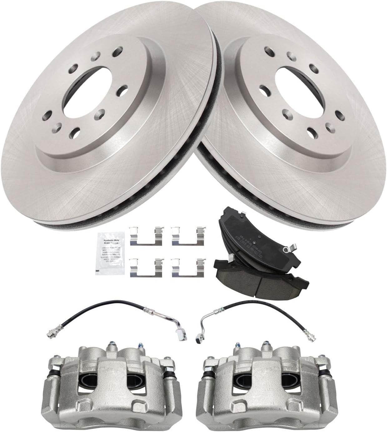 TRQ Front Brake Pad & Rotor Kit Ceramic Compatible with 2006-2013 Chevrolet Impala 2006-2007 Monte Carlo
