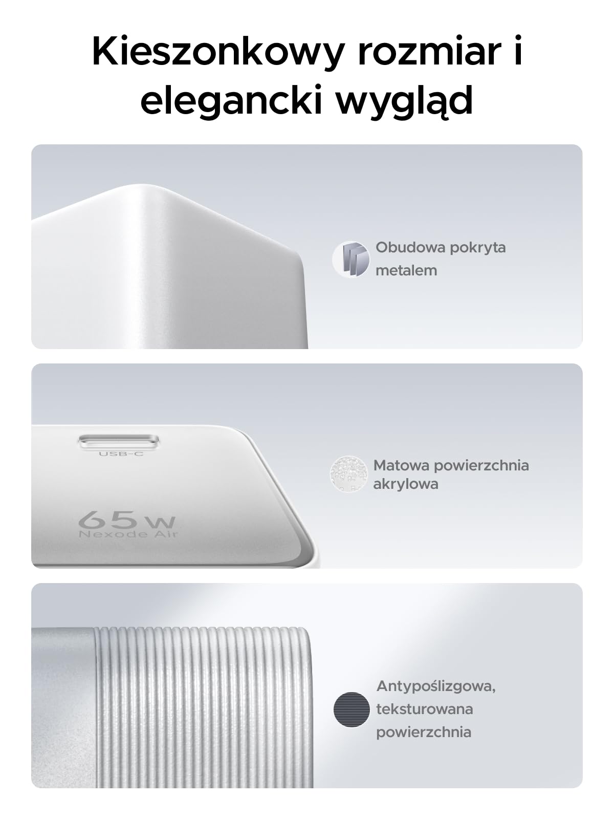 Mini ładowarka USB-C 65 W, ładowarka do laptopa, kompaktowy zasilacz, ładowarka 65 W do MacBooka, iPhone'a, iPada, do użytku w podróży, na co dzień, w podróży, w biurze i w domu (biały)