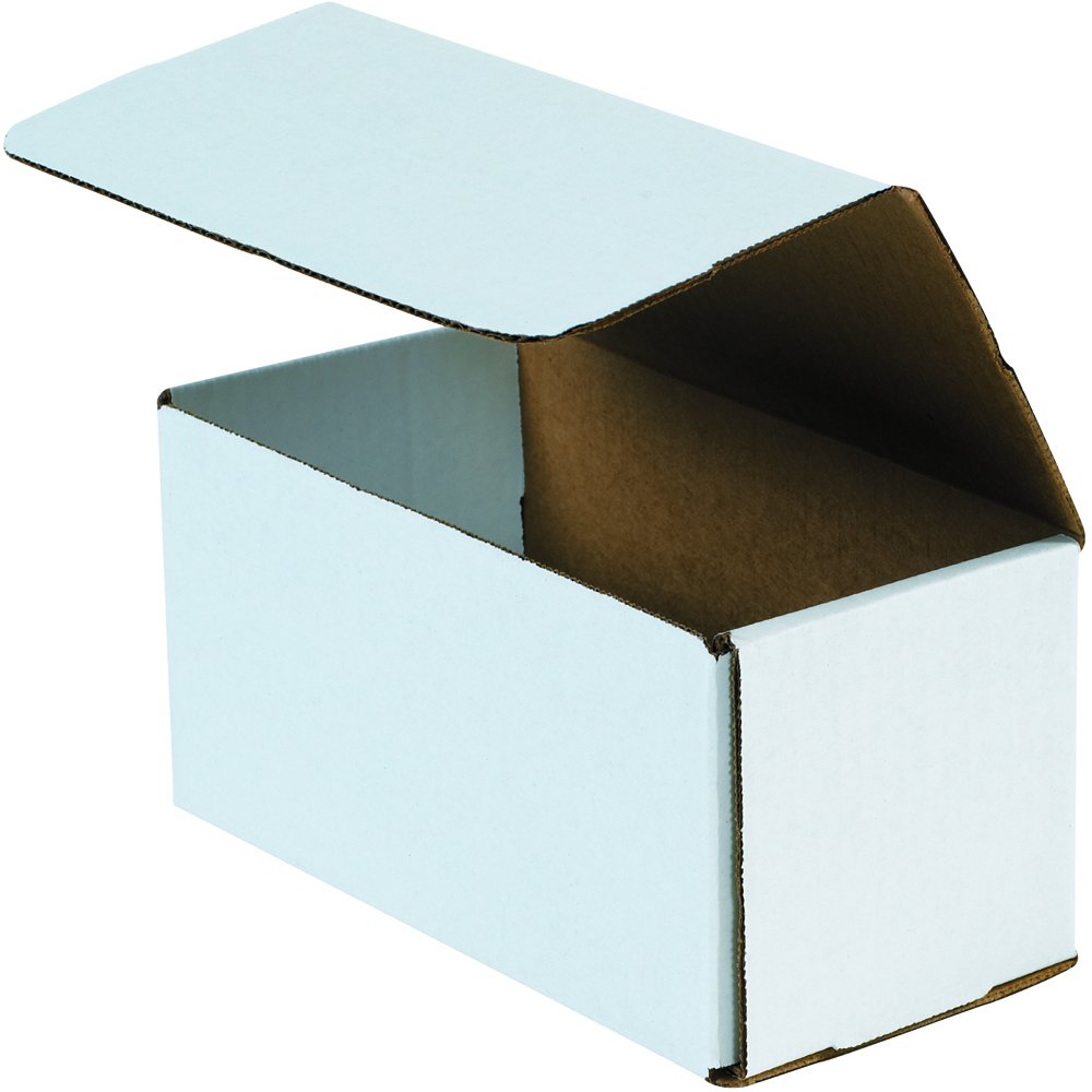 Aviditi White Corrugated Cardboard Mailing Boxes, 10" x 5" x 5", Pack of 50, Crush-Proof, for Shipping, Mailing and Storing
