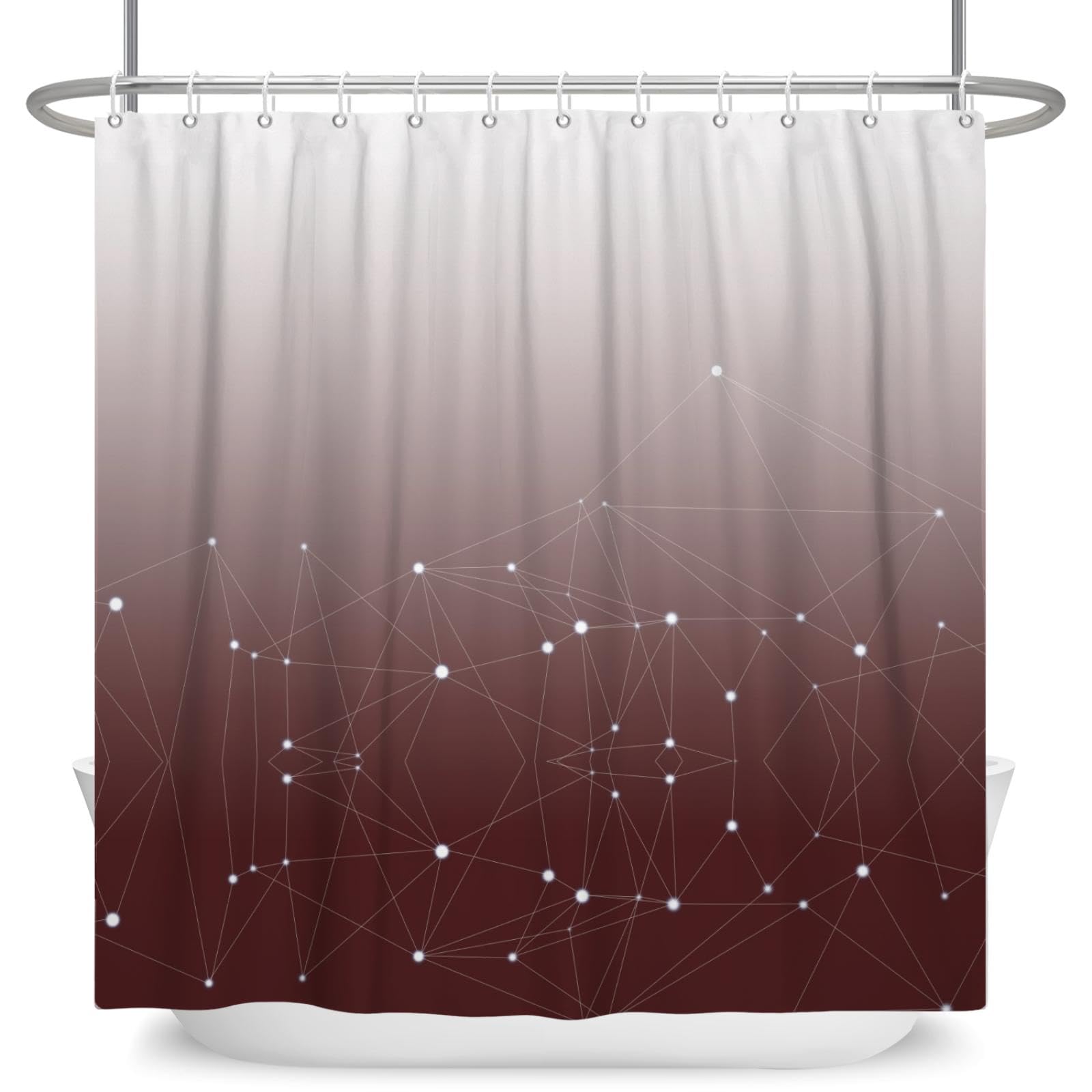 Rideau de douche imperméable et anti-moisissure avec crochets 120x200cm