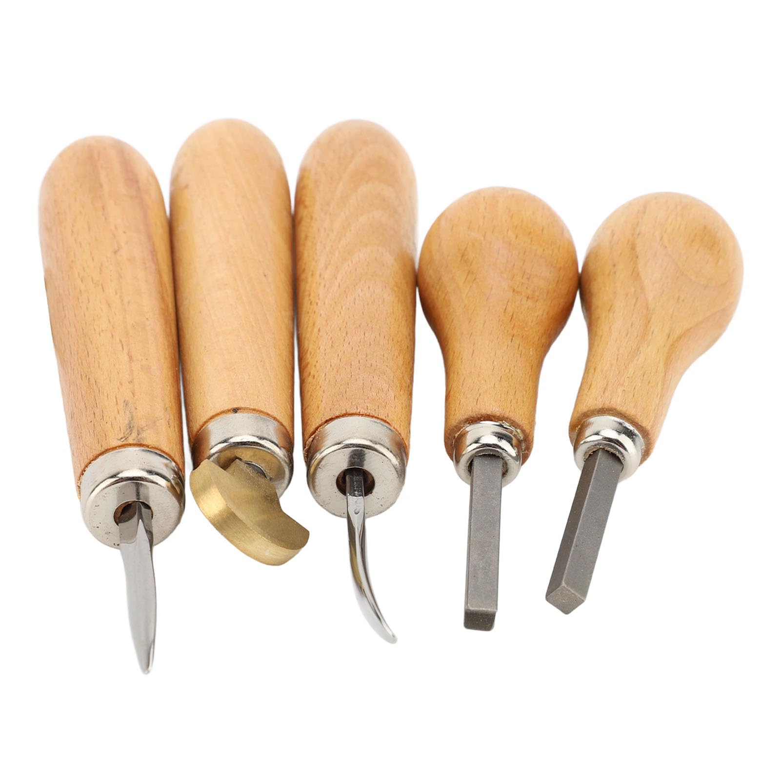Alomejor High Quality Stone Setting Tools with Ergonomic Wooden Handle for Precise Jewelry Making, Set of 5 Claw and Stone Setting Bezel for