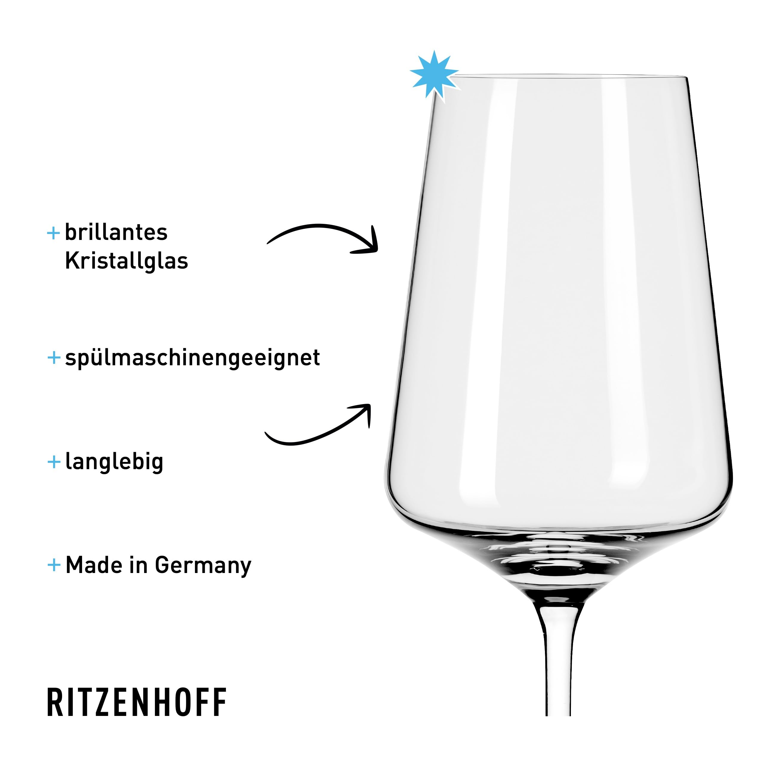 RITZENHOFF 9101103 Weinglas-Set 12-teilig - Lichtweiss - Made in Germany