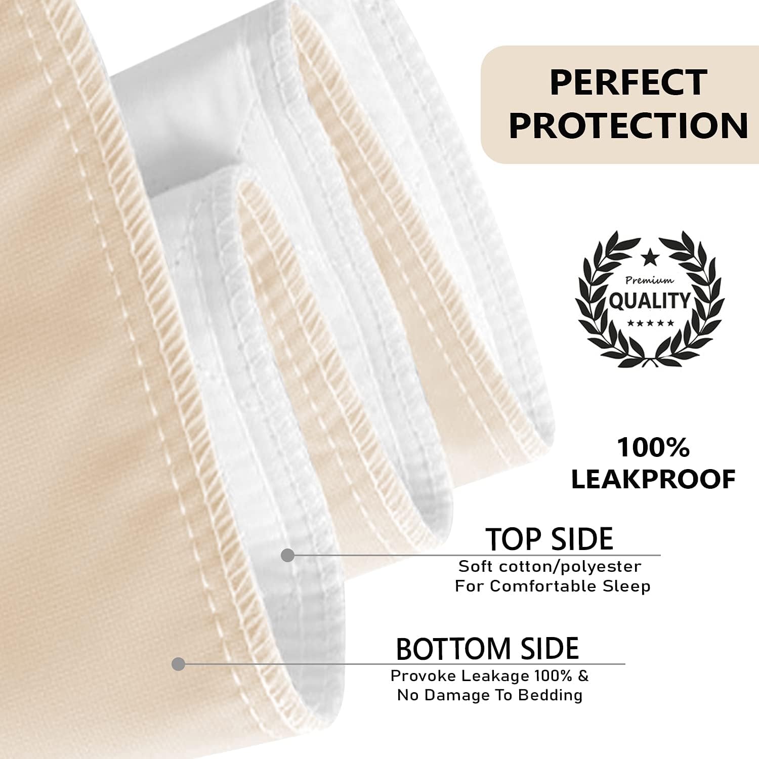 Reusable Bed Underpad - Waterproof & Washable Bed Pad - Absorbent Mattress Protector Pad - Incontinence Bed Pads - Bed Protector Pads Pack of 6 Size 34x36 (Tan)