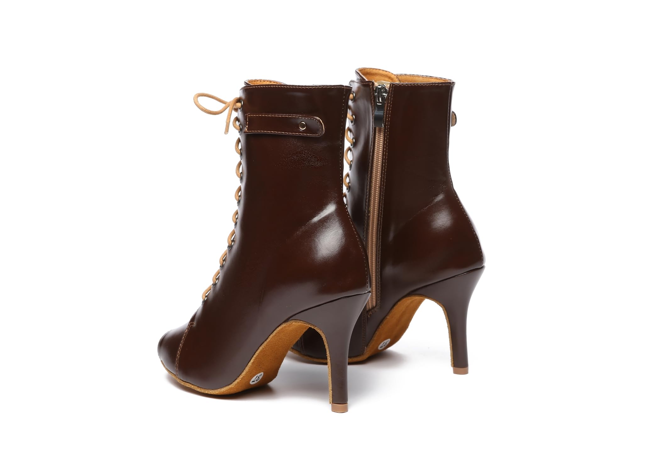Damskie buty do tańca, na imprezę, do sali balowej, sznurowane buty latynoskie, peep toe