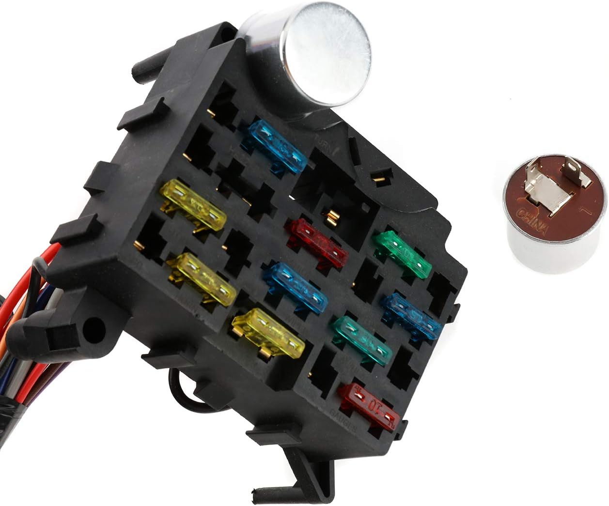 Partol 12 Circuit Wiring Harness Kit Hot Rod Universal Long Wires Wiring Harness Muscle Car Hotrod Street Rod w/Detailed Instructions : Automotive