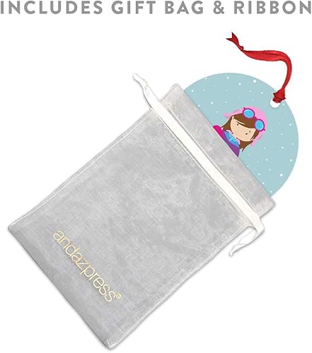 Miniatura 4 de Andaz Press Adorno de Navidad redondo de metal personalizado, piloto en avión, paquete de 1, decoración personalizada para cumpleaños infantil de