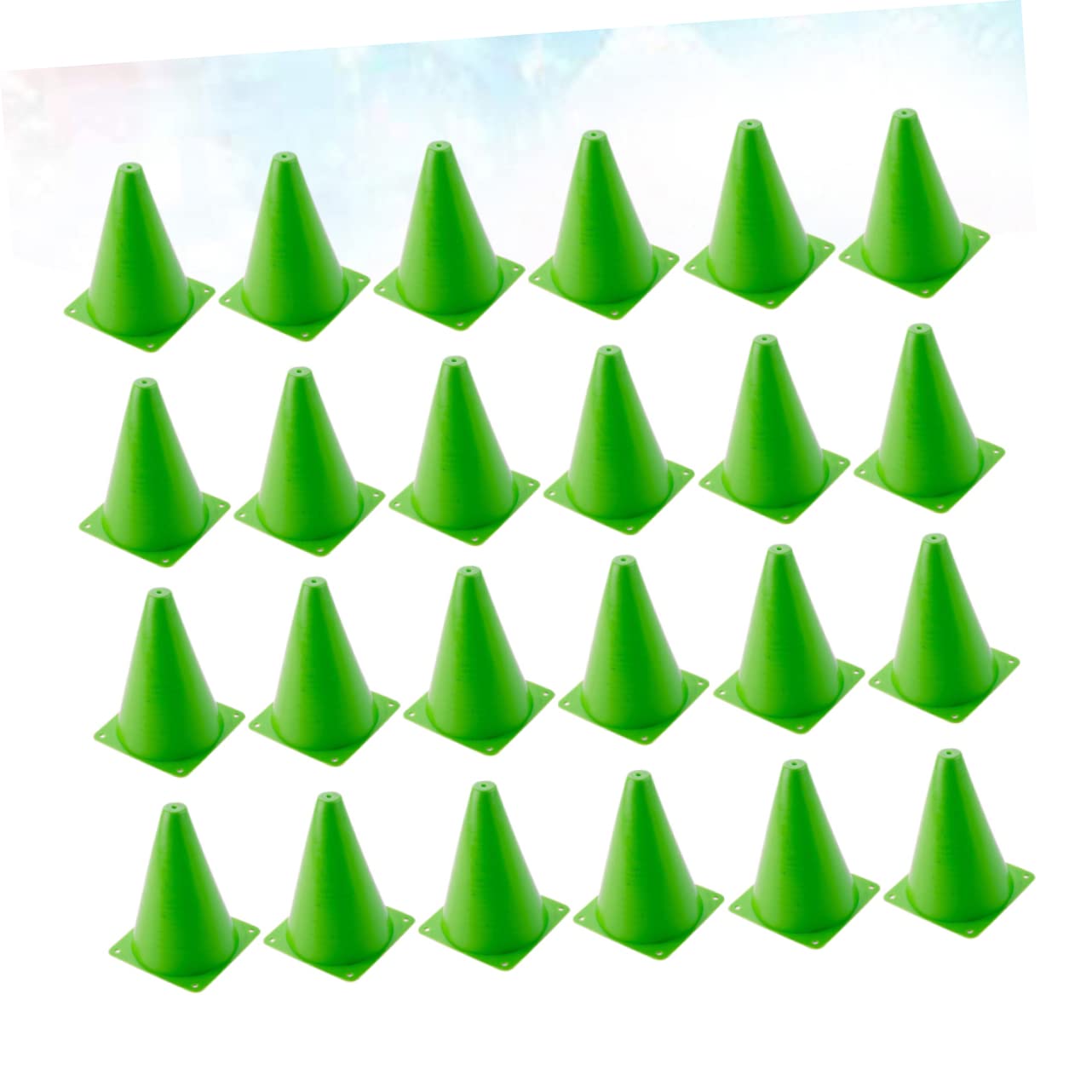 BESPORTBLE 24 Pcs Football Training Roadblock Cone Football Training Poles Hurdles Soccer Equipment for Training Practice Training Cones for Drills Obstacles Football Training Cones Green