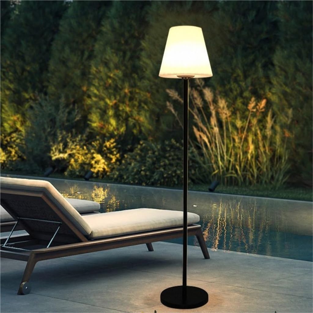 Standing Lamp Solar Light Outdoor Garden Light Waterproof Personalized Art Outdoor Garden Light Villa Garden Terrace Floor Lamps for Living Room(White)