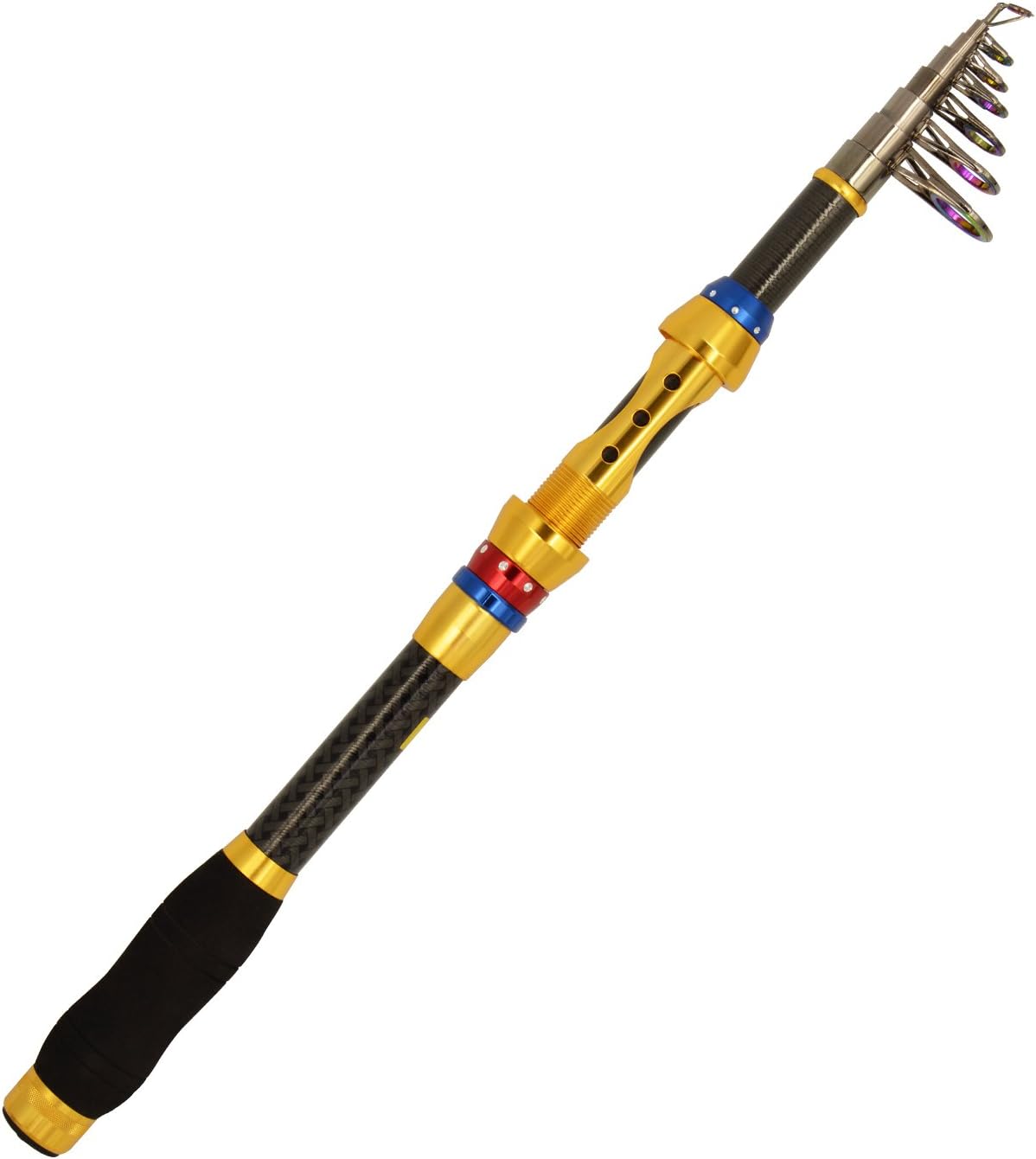 Supertrip TM Telescopic Fishing Rod Portable Carbon Fiber Fishing Rod Pole Saltwater Travel Retractable Spinning Fishing Rod …