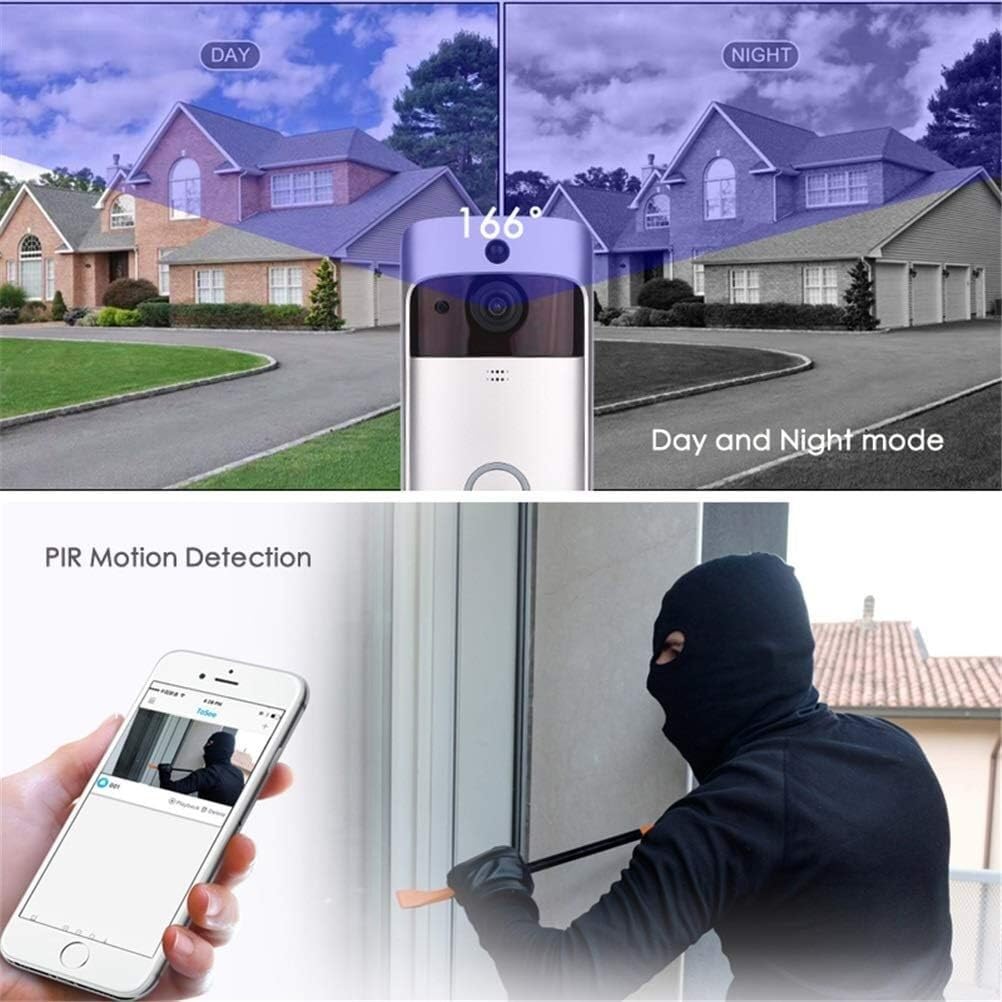 Inteligentna kamera wideodomofonowa Wi-Fi Domofon wizualny z dzwonkiem do drzwi IP z noktowizorem Bezprzewodowa kamera bezpieczeństwa w domu