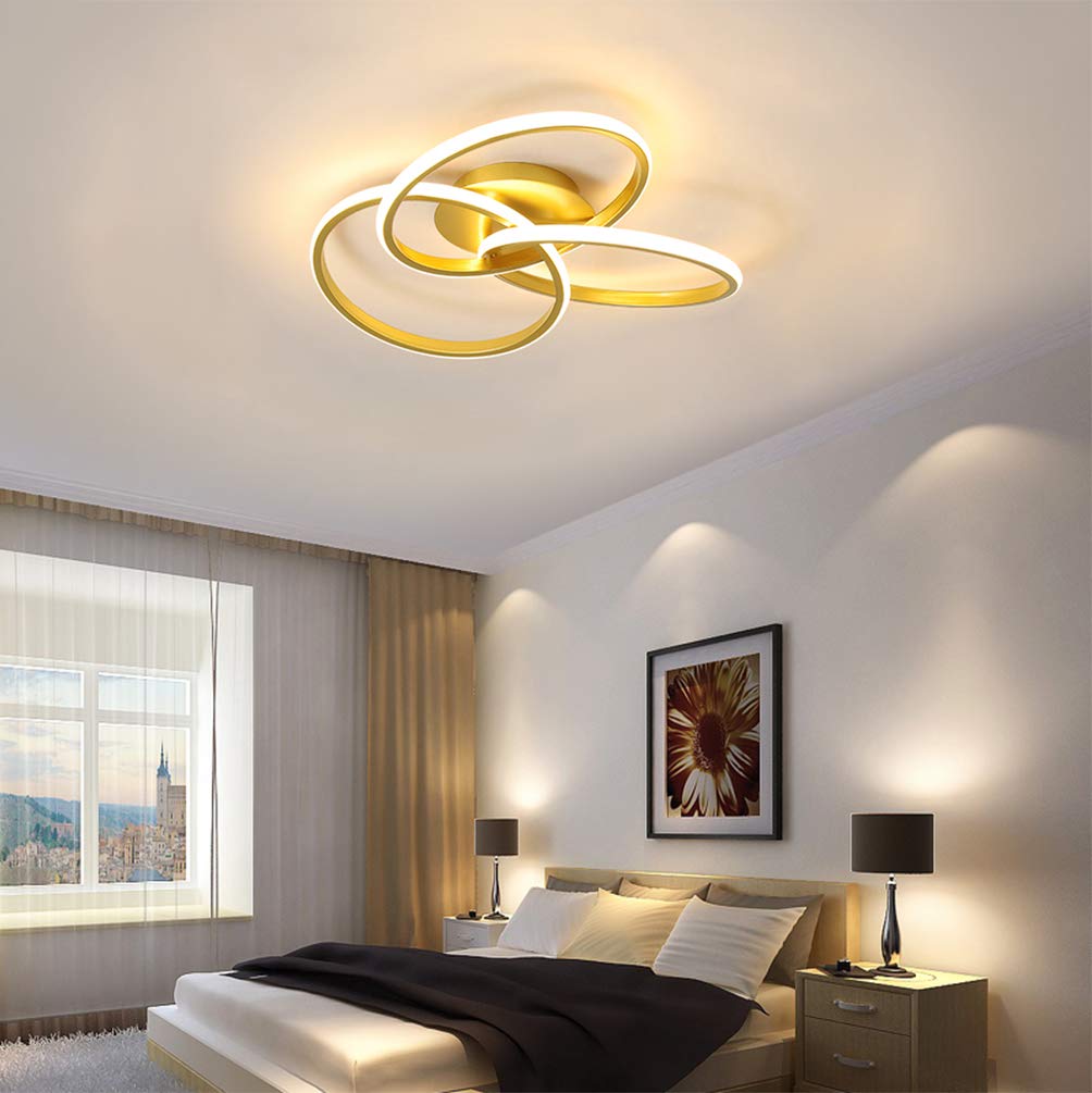 Plafonnier LED Anneaux Noirs WERSVG - Dimmable 3000K-6500K Avec Télécommande