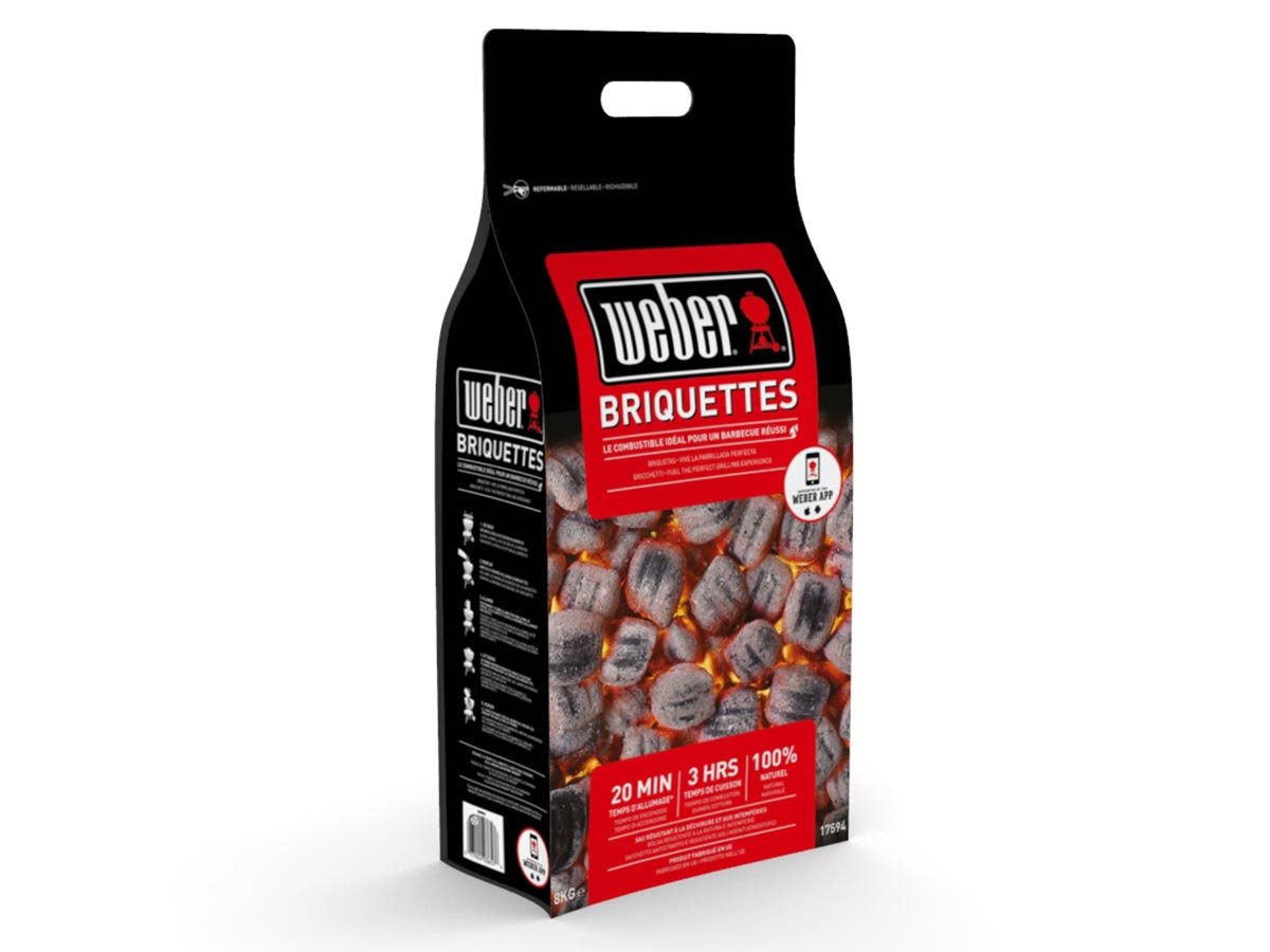 Weber 17668 Briquettes de Charbon de Bois 40,5 x 35,2 x 17,2 cm 8 kg Noir