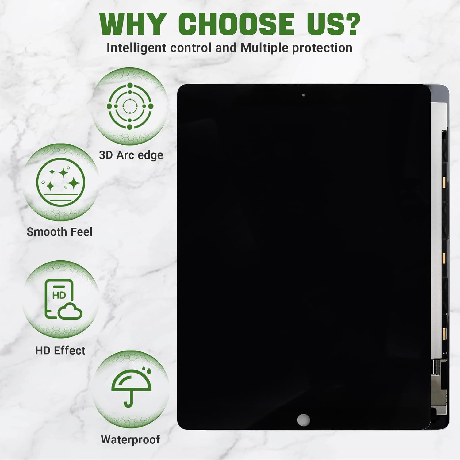 New LCD Display for iPad Pro 12.9 1st Gen 2015 A1652 A1584 Touch Screen Digitizer Assembly Replacement with Upgraded Repair Tools Kit-Black