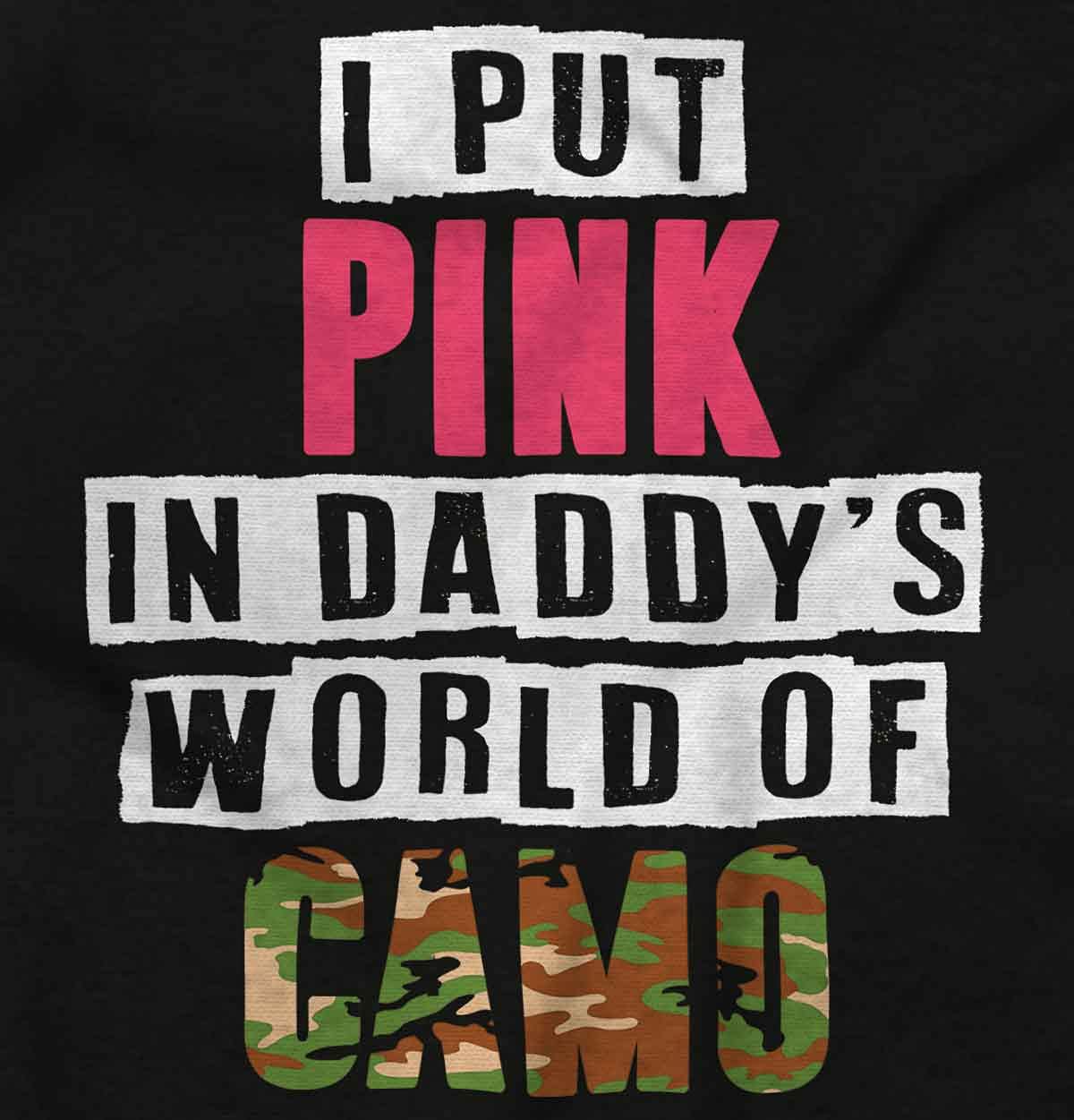 Brisco Brands Pink in Daddy's World of Camo Hunter Baby Bodysuit Jumper Girls