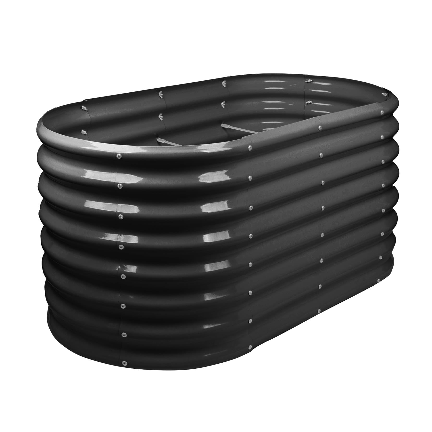 Harbour Housewares Raised Garden Bed - Anthracite - 120 x 60 x 60cm - Rounded - Bottomless Metal Raised Bed Galvanised Steel Planter Box for Growing Outdoor Plants, Vegetables, Flowers and Herbs โ image 1