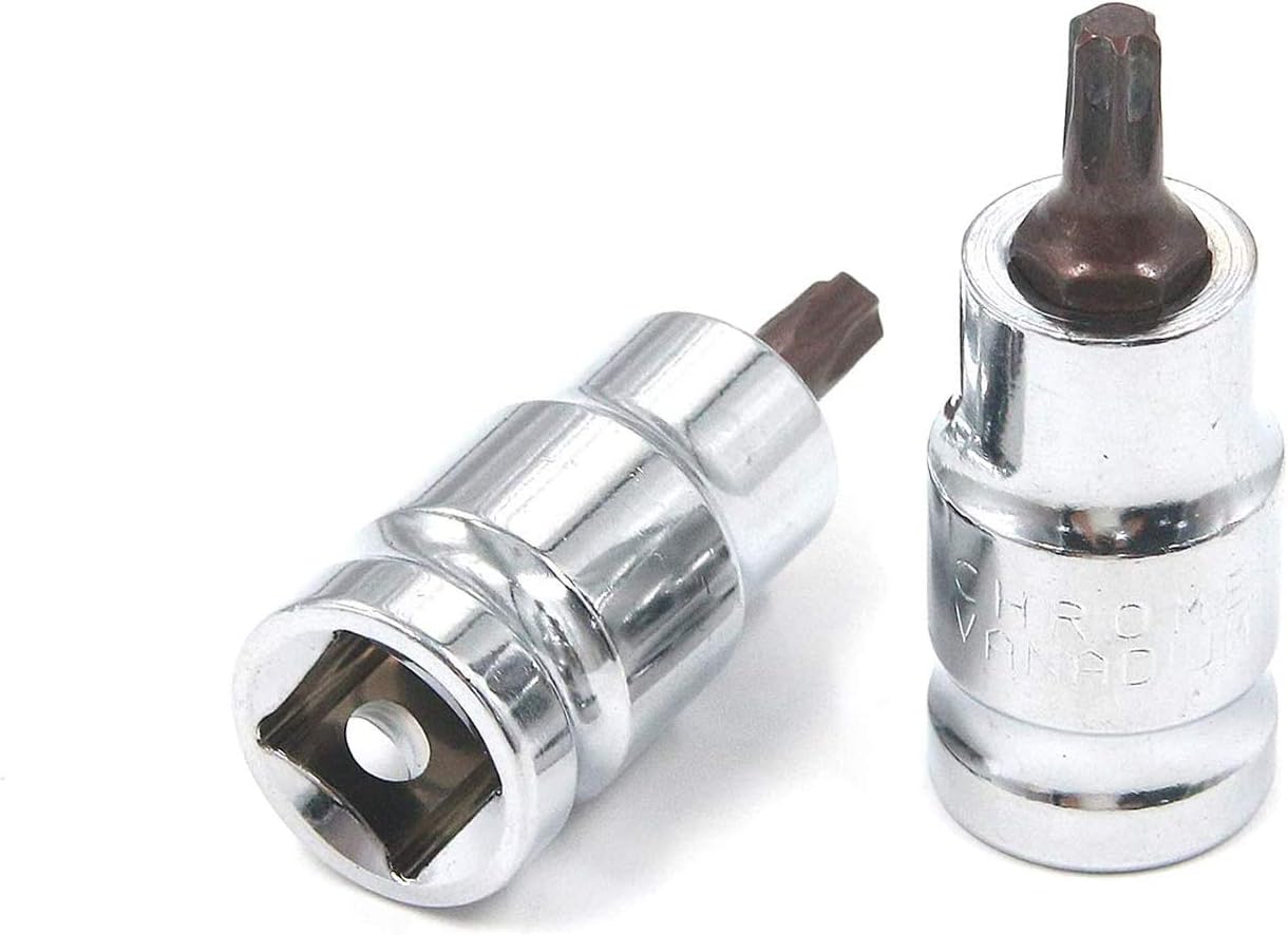 Antrader 2 Pcs Vehicle T35 Torx Head Screwdriver 1/2" Square Drive Socket Kit