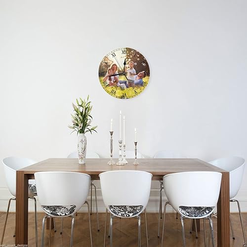 Miniatura 3 de Reloj de pared redondo decorativo para mujer y reina de 8.9 in, funciona con pilas para estudiantes, oficina, escuela, decoración del hogar, reloj