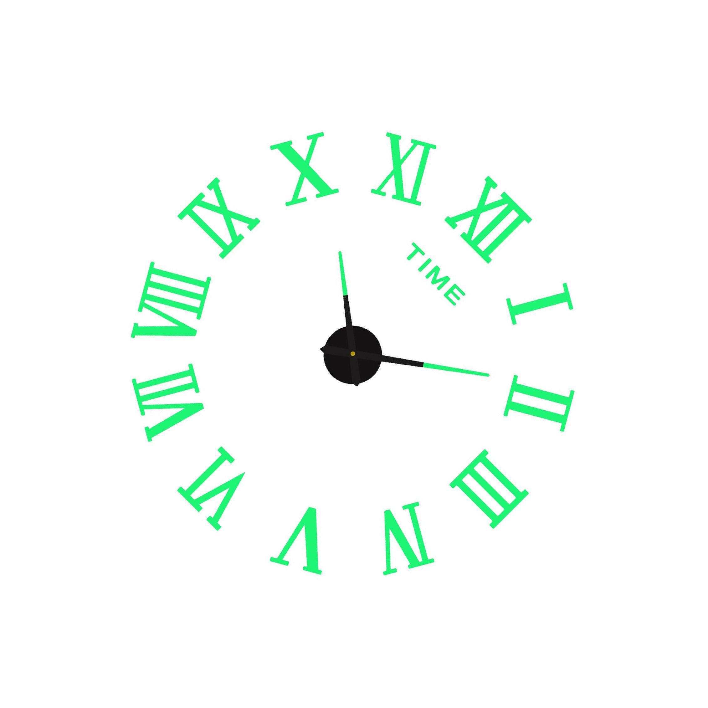 YIXANNX Decorative 3D Stickers Wall Watch Luminous Frameless Clock Options For Studious Environments And Clean Spaces Luminous Frameless Wall Clock Stickers